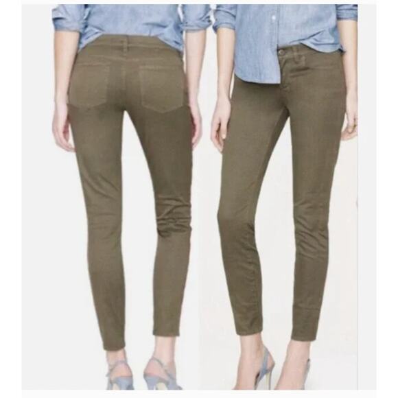 J.Crew Pants Womens 29 Olive Green Toothpick Skinny Corduroy Mid Rise - Picture 1 of 9